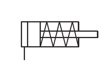 Single-acting Cylinder with Spring Symbol
